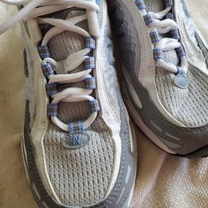 New Balance Grey, White and Silver Tennis Shoes